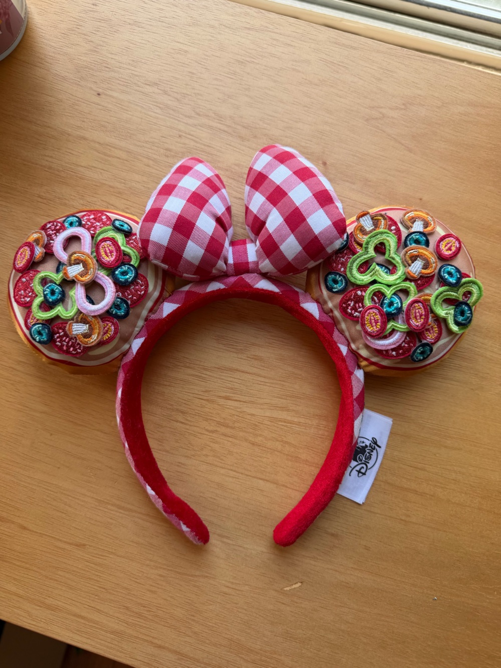 Disney Parks pizza ears with gingham bow